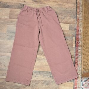 Old Navy Dusty Pink High-Waisted Wide Leg Sweats
